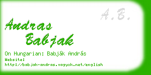 andras babjak business card