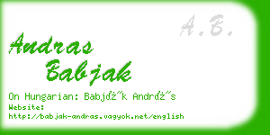 andras babjak business card